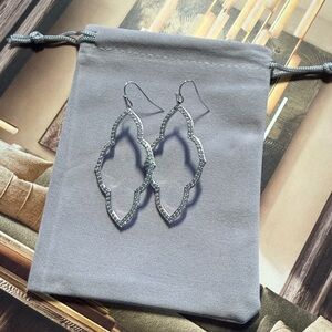 Kendra Scott Abbie Open Frame Large Silver Crystal Earrings